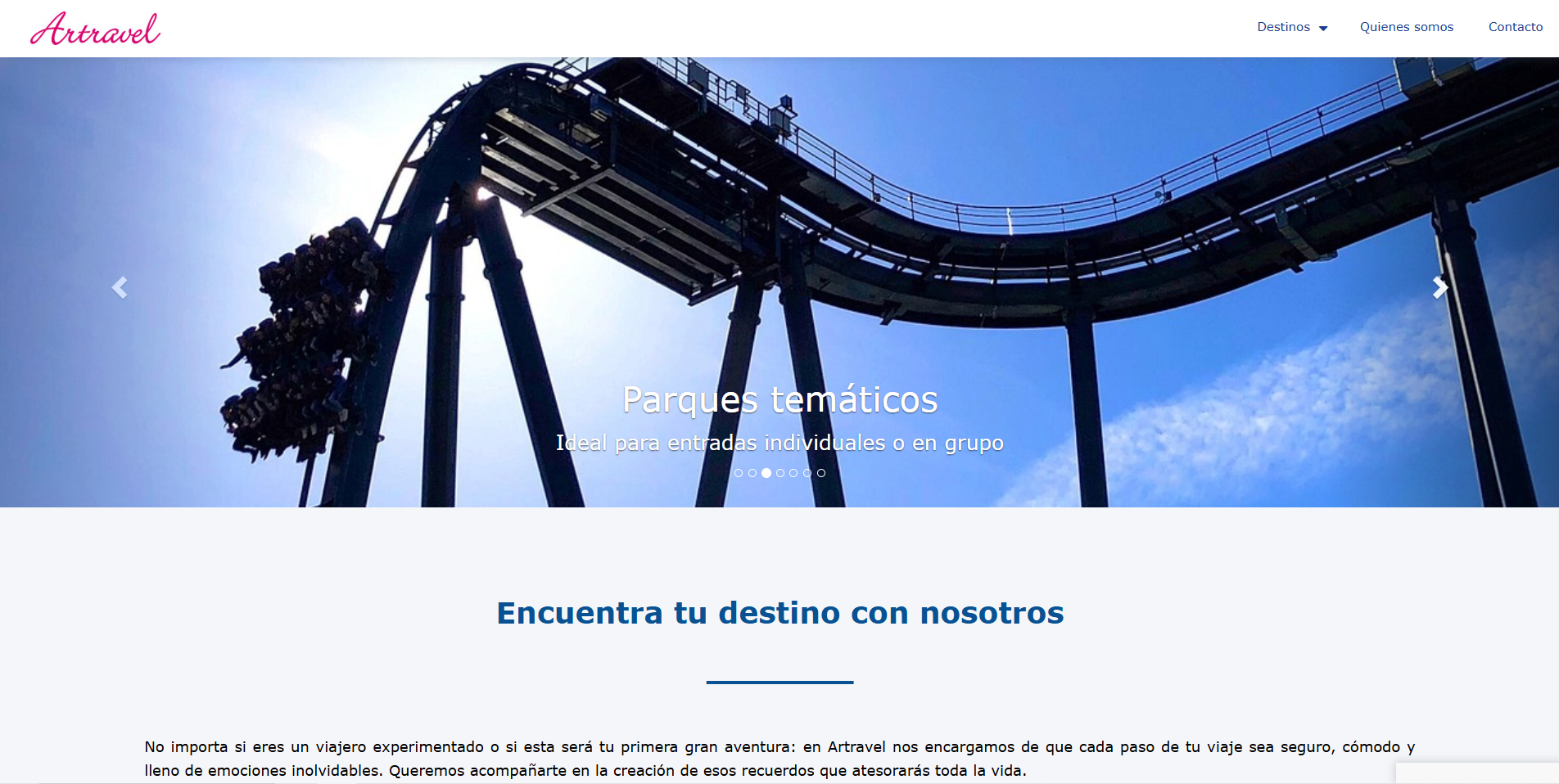 Página web para agencias de viaje creadas por ACTIVEXSOFT INFORMATICA y VSVIAJES